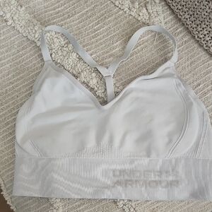 Under Armour White Seamless Racerback Sports Bra